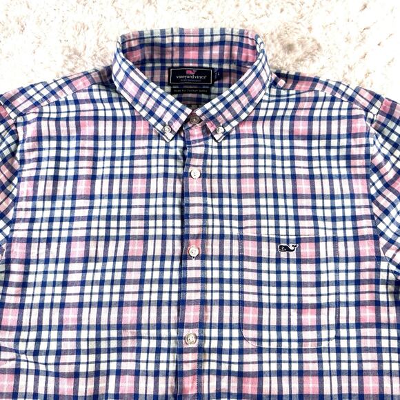 Vineyard Vines Performance Mens Plaid Slim Fit Tucker Shirt Size Large - Picture 2 of 13